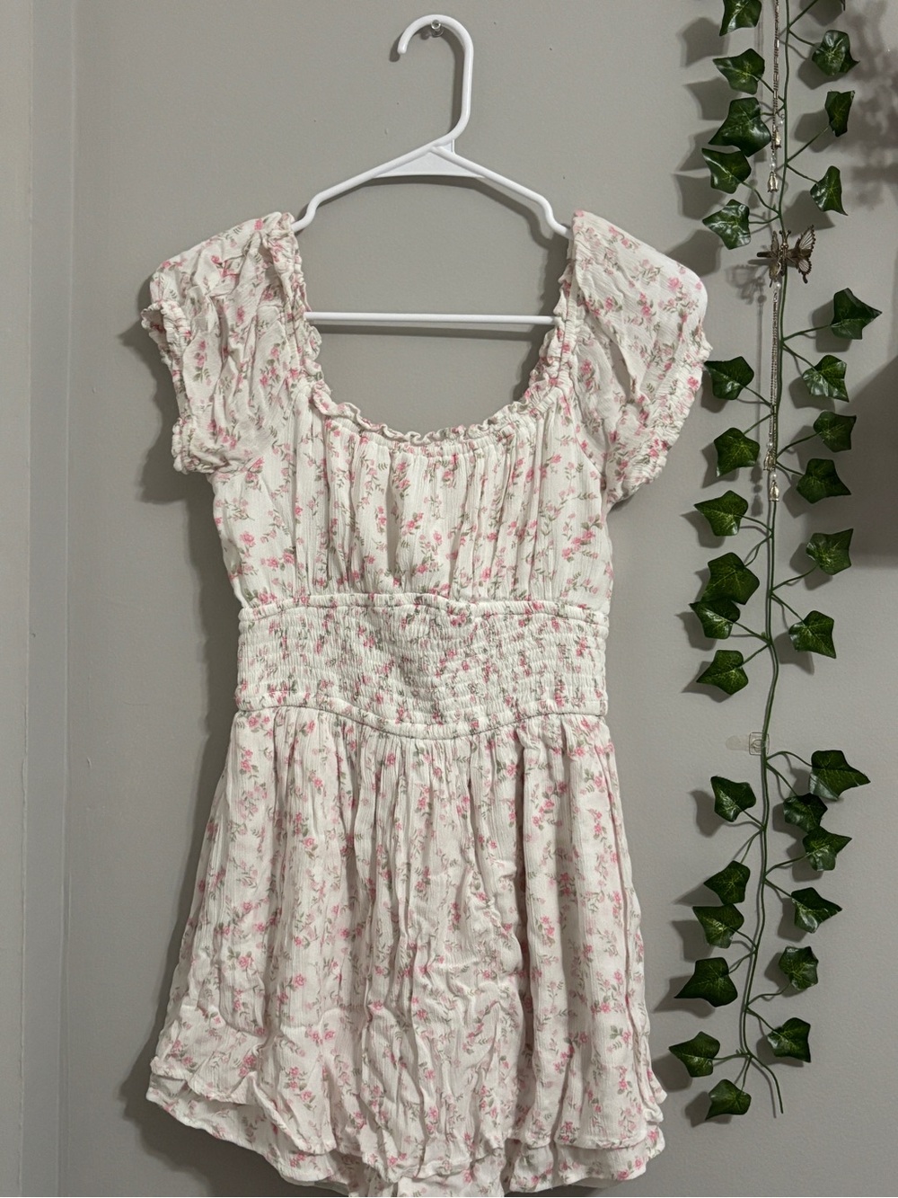 Hollister Pink Floral Romper Dress